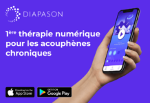 Cette image illustre l'application Diapason pour acouphènes chronique