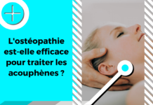 Ce visuel représente un praticien ostéopathe traitant une patiente atteinte d'acouphènes