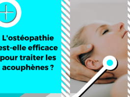 Ce visuel représente un praticien ostéopathe traitant une patiente atteinte d'acouphènes