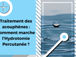 Cette image illustre l'hydrotomie percutanée dans le cadre du traitement des acouphènes